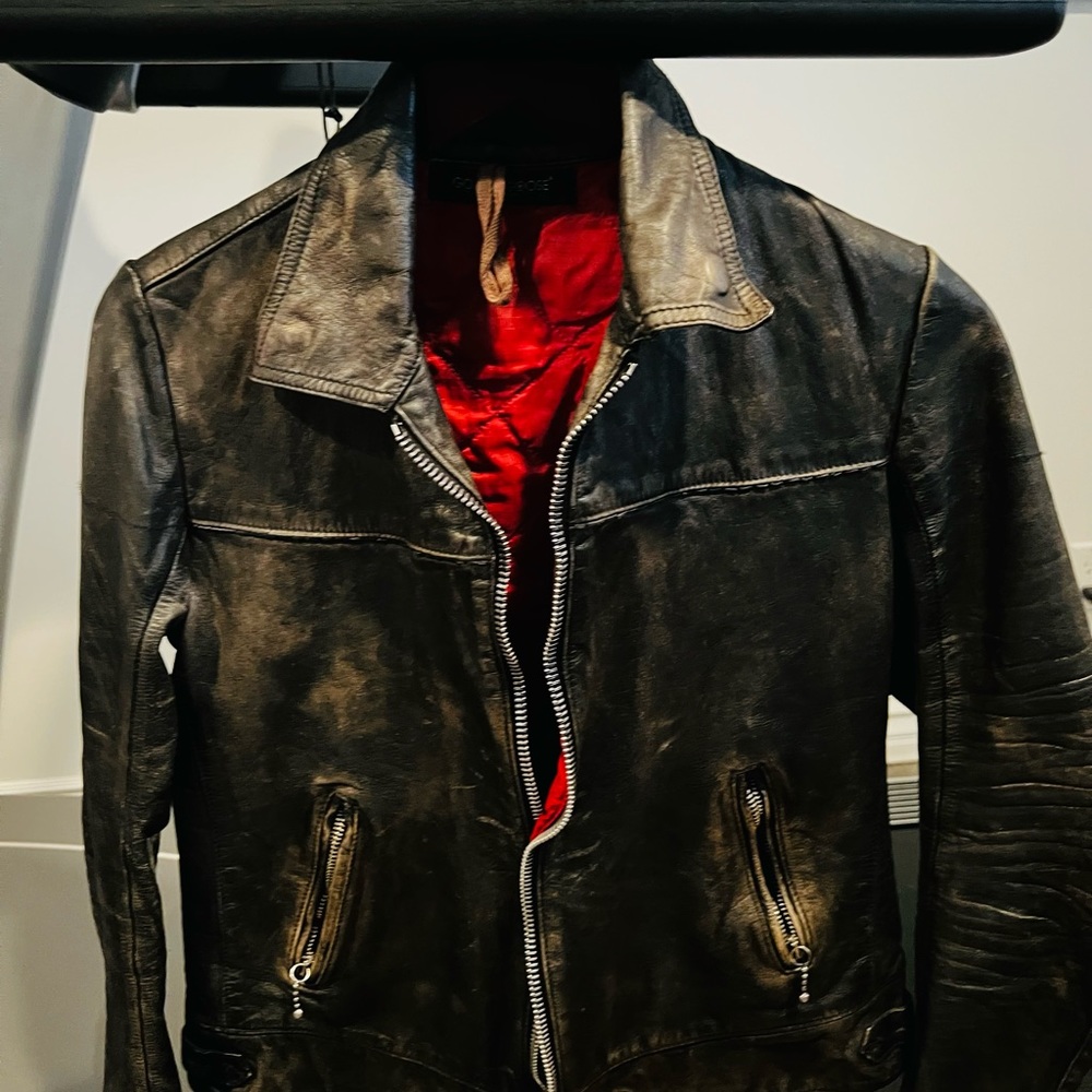 CLASSIC LUXE vintage leather motorcycle Sz 8-10/ M by Italian label Golden Goose - Picture 7 of 9